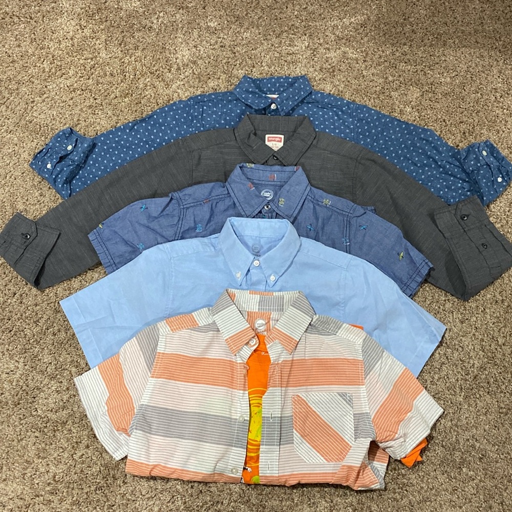 Bundle of boys Size L (10-12) shirts.